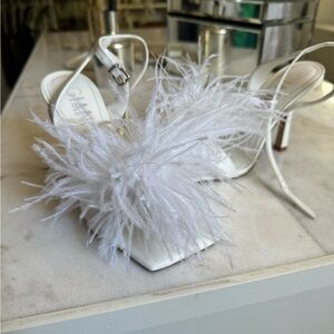 Gianni bini white feather heels
